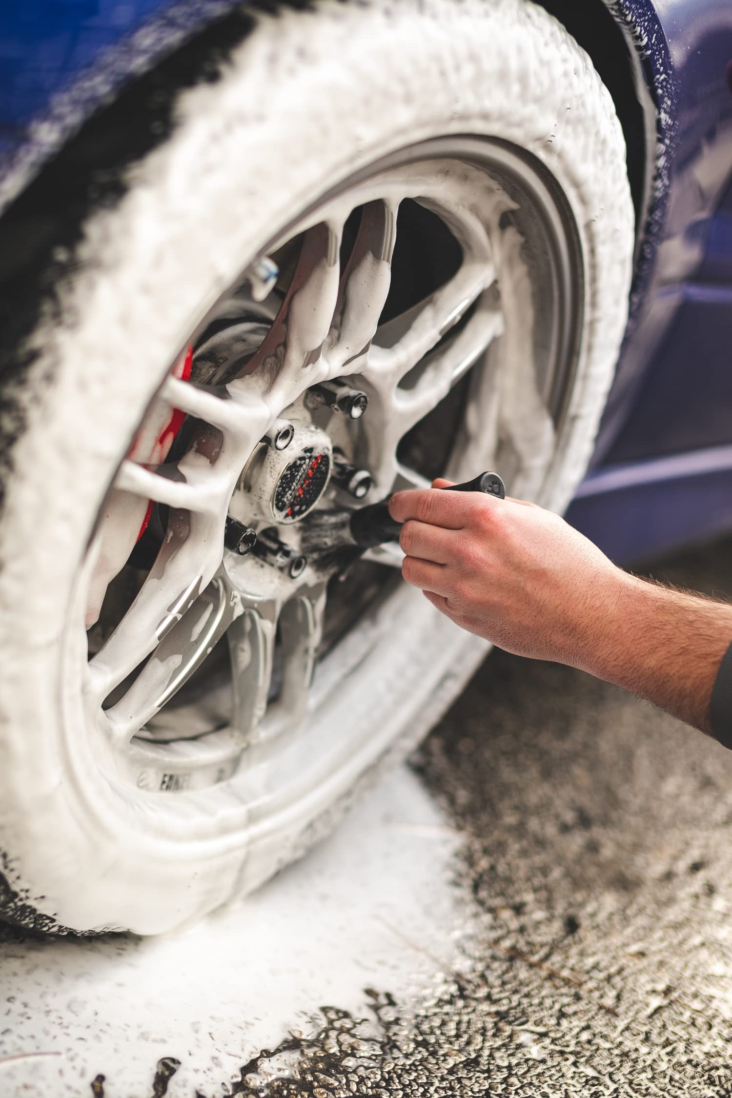 Detail Factory - Boar Hair Long-Handle Detailing Brush - Comfortable Grip and Heavy-Duty Scrubbing for Interior, Exterior, Engine Bay, Wheels, Exhaust Tips, Textured Plastic, Black on Black - Image 7