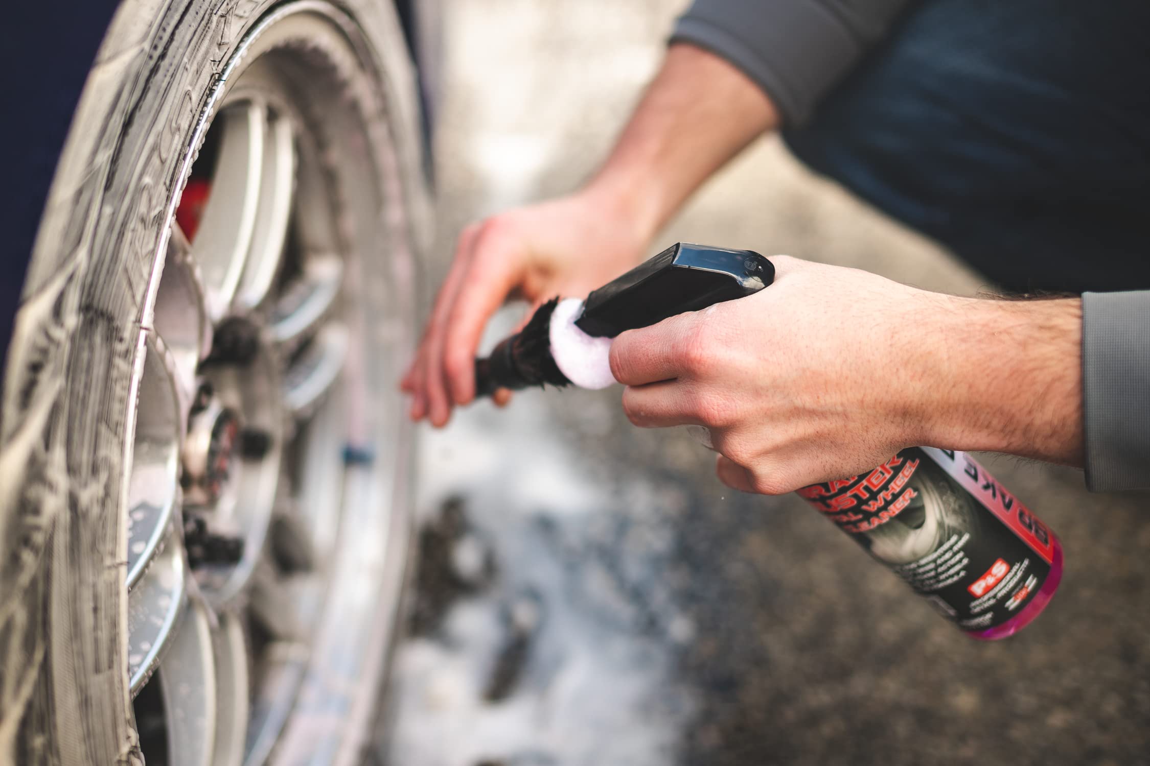 Detail Factory - Boar Hair Long-Handle Detailing Brush - Comfortable Grip and Heavy-Duty Scrubbing for Interior, Exterior, Engine Bay, Wheels, Exhaust Tips, Textured Plastic, Black on Black - Image 8