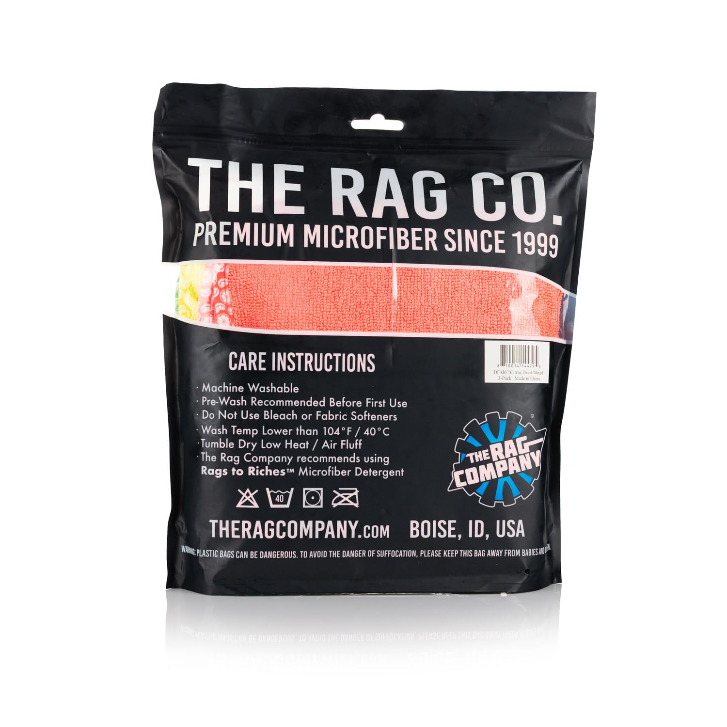 The Rag Company - Citrus Twist - Microfiber Towels for Cars Detailing 3 Pack - Premium 70/30 Blend, Twist Loop Weave, Buttersoft Suede Edge, Vibrant Citrus Print - Image 6