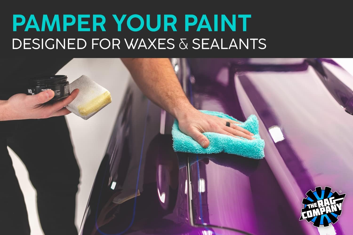 The Rag Company - Eagle Edgeless 450 (6-Pack) Professional Korean 70/30 Blend Super Plush Microfiber Detailing Buffing Polishing Drying Towels for Cars 16x16 in, Teal Blue - Image 6