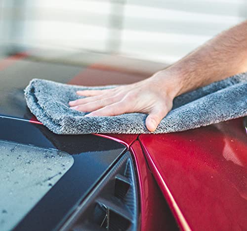 The Rag Company - Eagle Edgeless 600 - Professional Korean 70/30 Blend Super Plush, Microfiber Auto Detailing Towels, Buffing & Polishing, 600gsm, 16in x 16in, Dark Grey (3-Pack) - Image 6