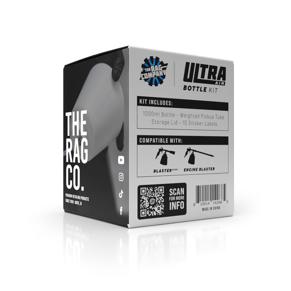 The Rag Company - ULTRA Air Tool Bottle Kit - High-Impact Replacement/Storage Bottle; Lid with Seal; Weighted Silicone Pickup Tube; and 10 Bottle Label Stickers for Contents - Image 3