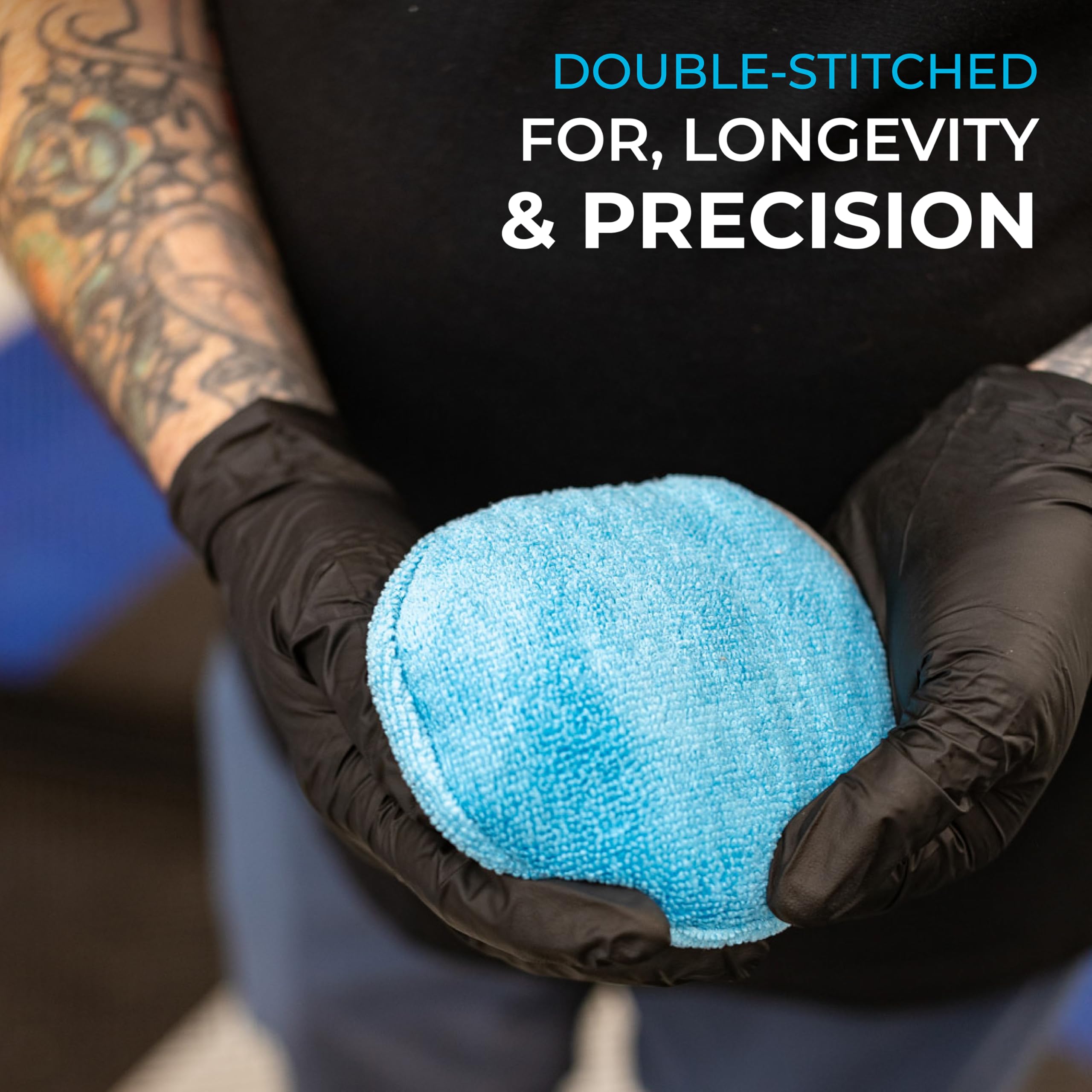 The Rag Company - Ultra No Soak Round Detailing Applicator - 70/30 Pearl Weave Microfiber for Applying Coatings, Dressings, Waxes, Sealants to Glass, Paint, Rubber, Leather, Plastic - 5 inch (5 Pack) - Image 6