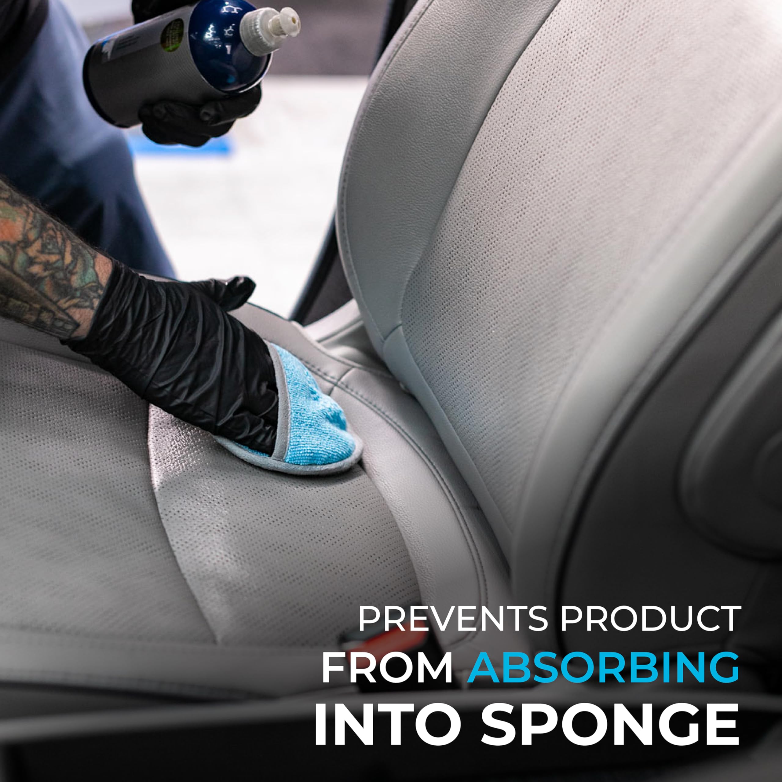 The Rag Company - Ultra No Soak Round Detailing Applicator - 70/30 Pearl Weave Microfiber for Applying Coatings, Dressings, Waxes, Sealants to Glass, Paint, Rubber, Leather, Plastic - 5 inch (5 Pack) - Image 8